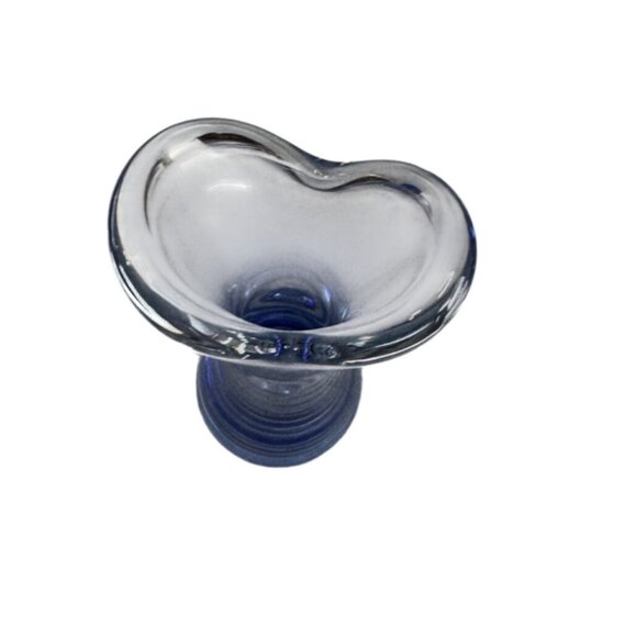 Vintage Vas Vitreum Sweden Cobalt Bubble Art Glass Bud Vase 10" Signed With Gift - Picture 4 of 11